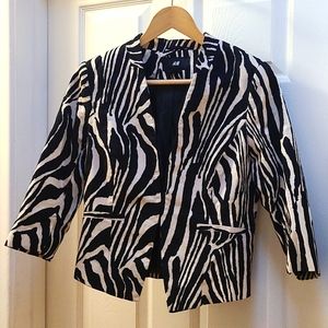 Zebra pattern blazer